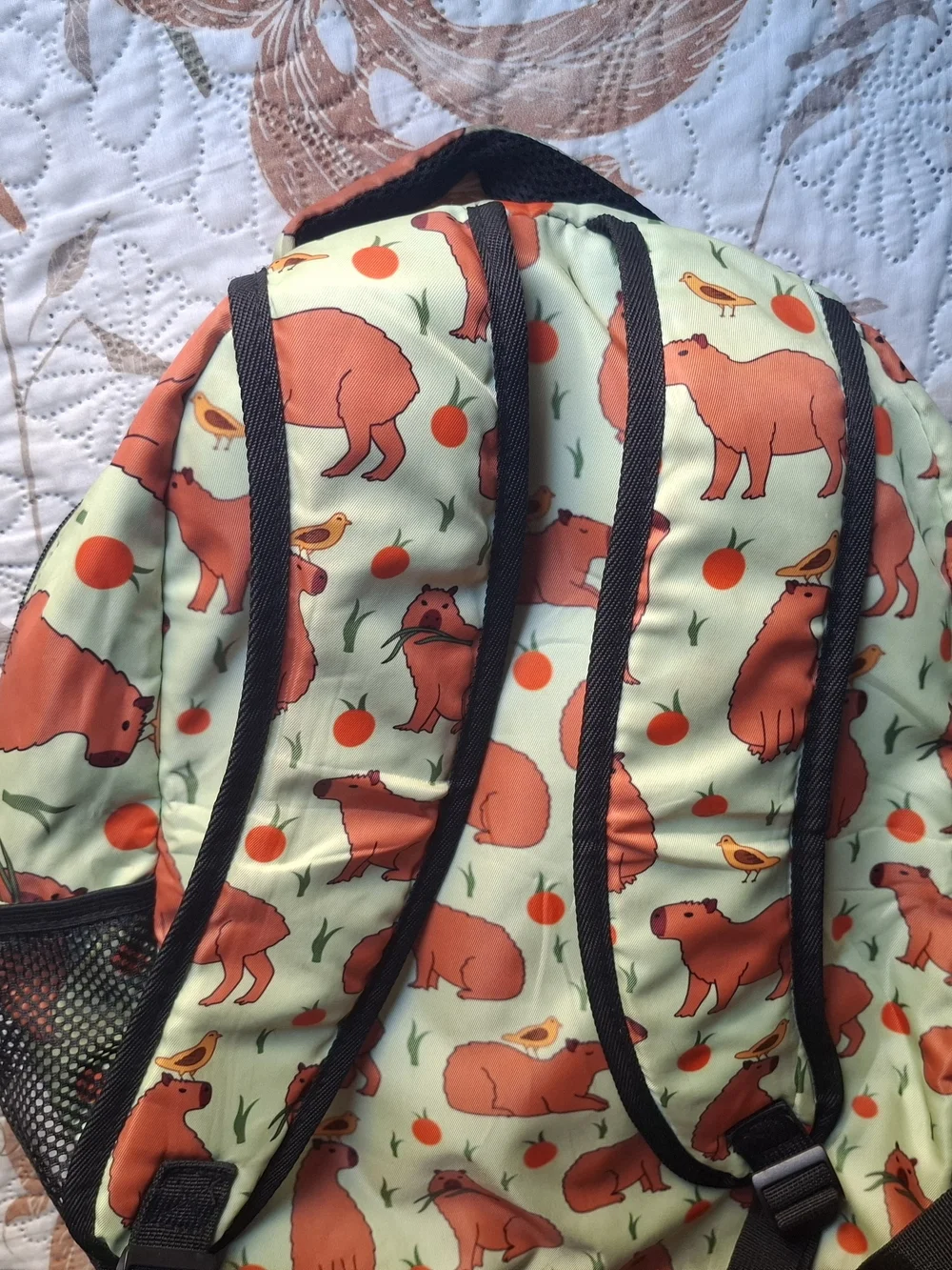 Cute Orange Capybara Pattern Kids Backpack - Brand: